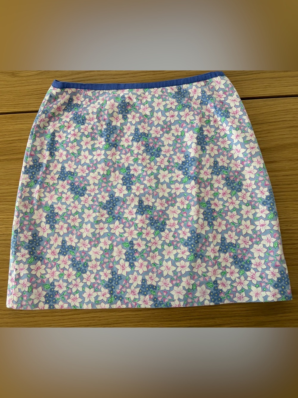 Vintage Lilly Pulitzer Lavender Floral Skirt with Pink & Green Accents